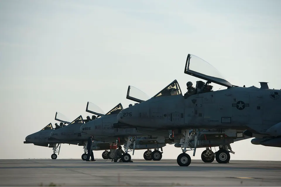 Aircraft on the flight line during launch inspections